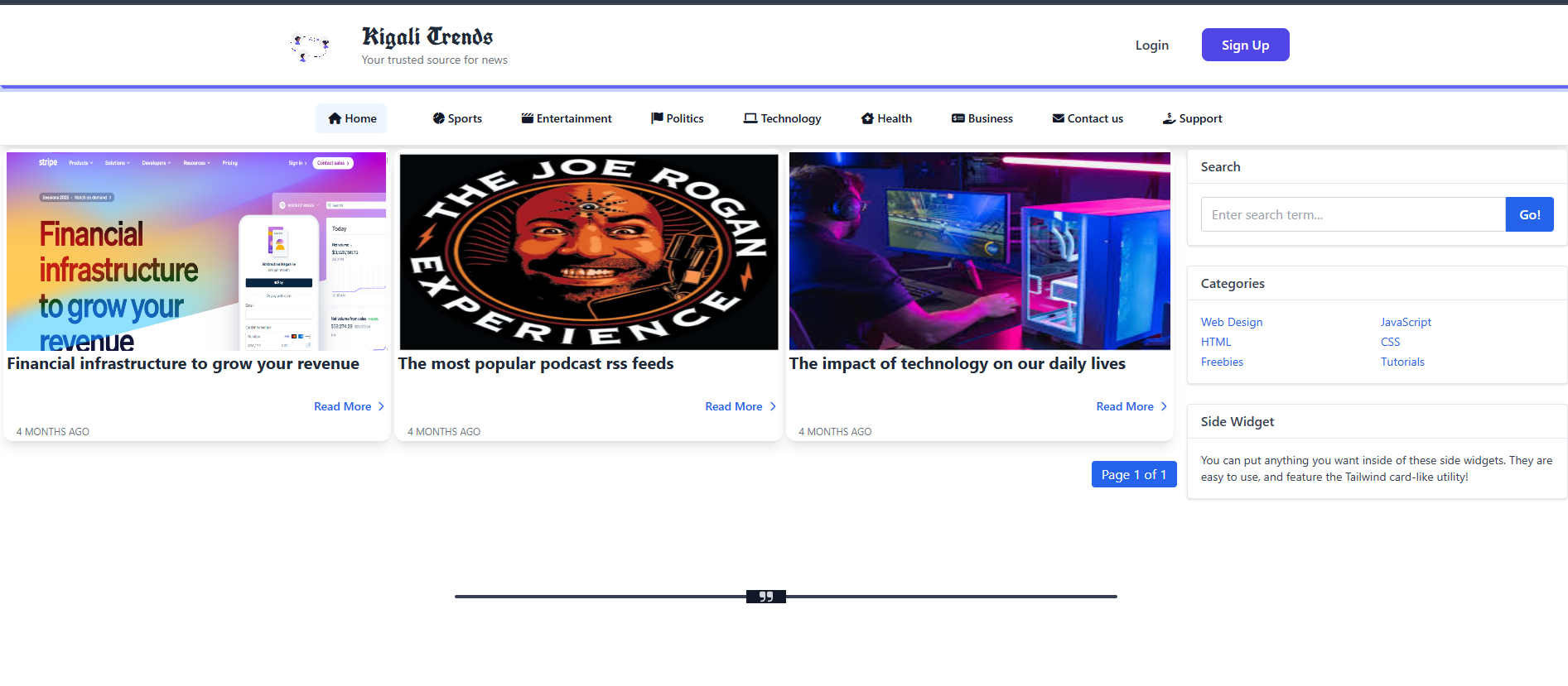 Blog Platform Screenshot
